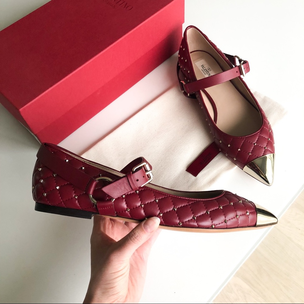 Valentino Garavani Rockstud Cap Toe Ballet Flats - Picture 4 of 8